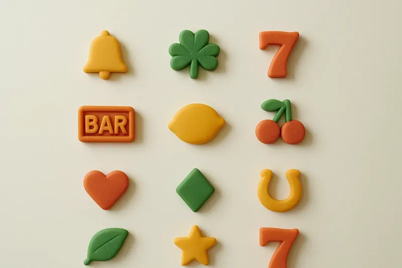 Twelve mini slot symbols arranged in a clean 4x3 grid